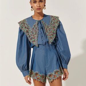 CeliaB Begona Peter Pan Collar Top